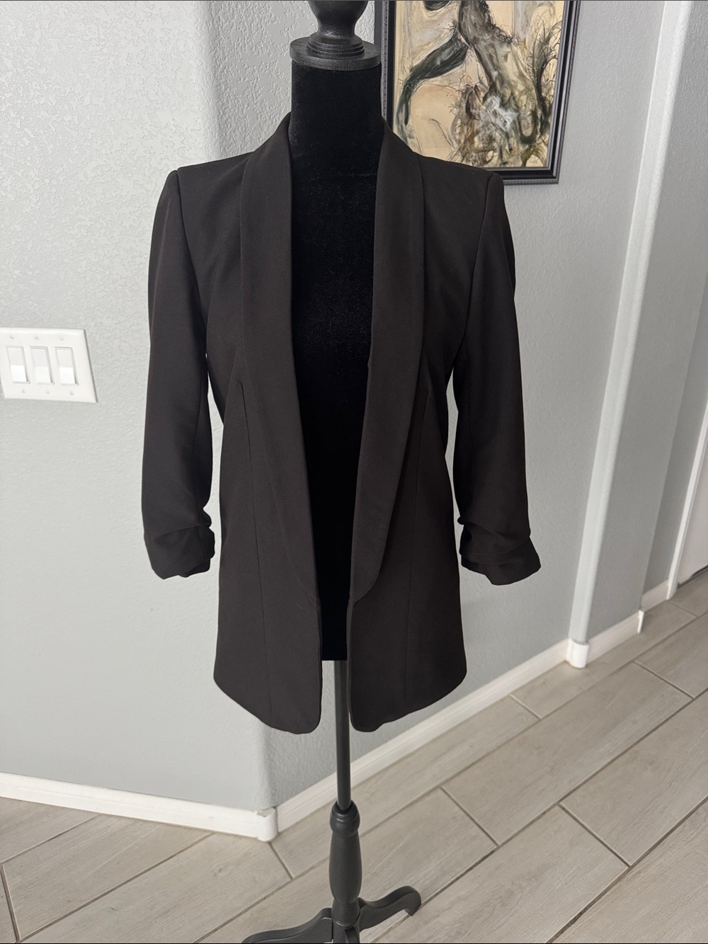 Women's Black Open-Front Blazer - Timeless Sophistication